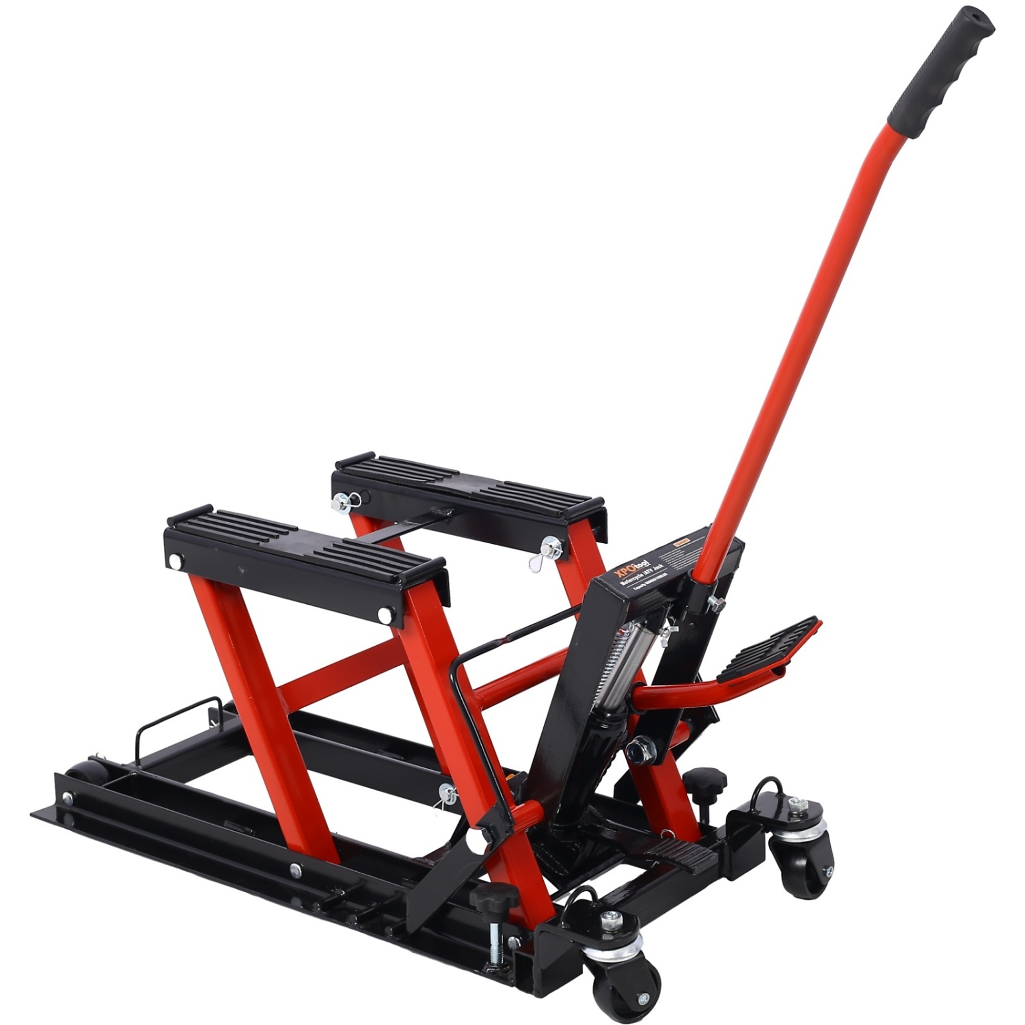 BlackTeck Portable Hydraulic Motorcycle Lift Jack — 1500-Lb. Capacity, 4 Wheels, Model# N2-66960